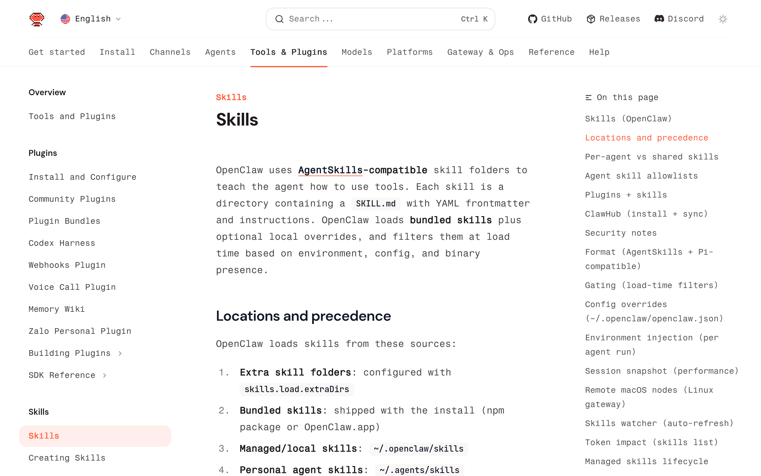 OpenClaw skills документация и структура SKILL.md